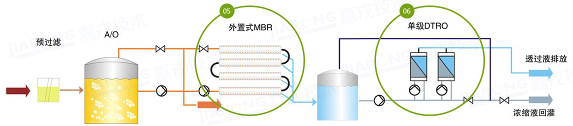 垃圾滲濾液處理工藝，單級DTRO工藝